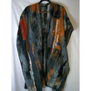 Do Everything in Love Abstract Print Poncho Wrap Shawl One Size